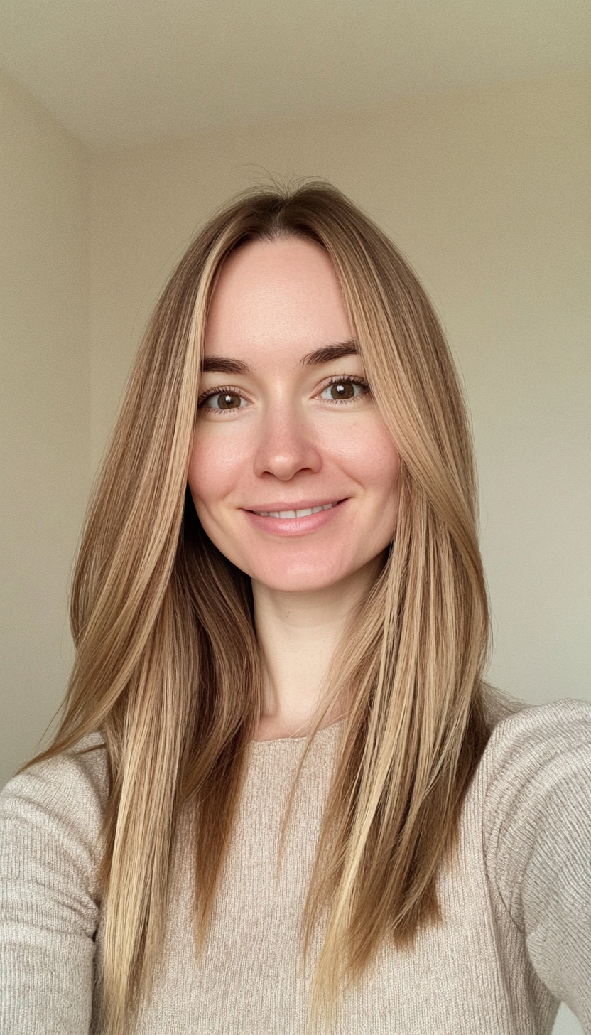 17. Subtle U-Cut with Golden Blonde Lowlights (Hairstyles For Thin Straight Hair) - Hairstyles For Thin Straight Hair