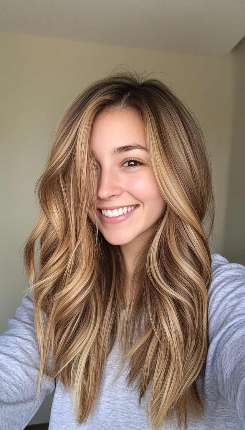 20. Undone Waves in Honey Brown (Hairstyles For Thin Straight Hair) - Hairstyles For Thin Straight Hair