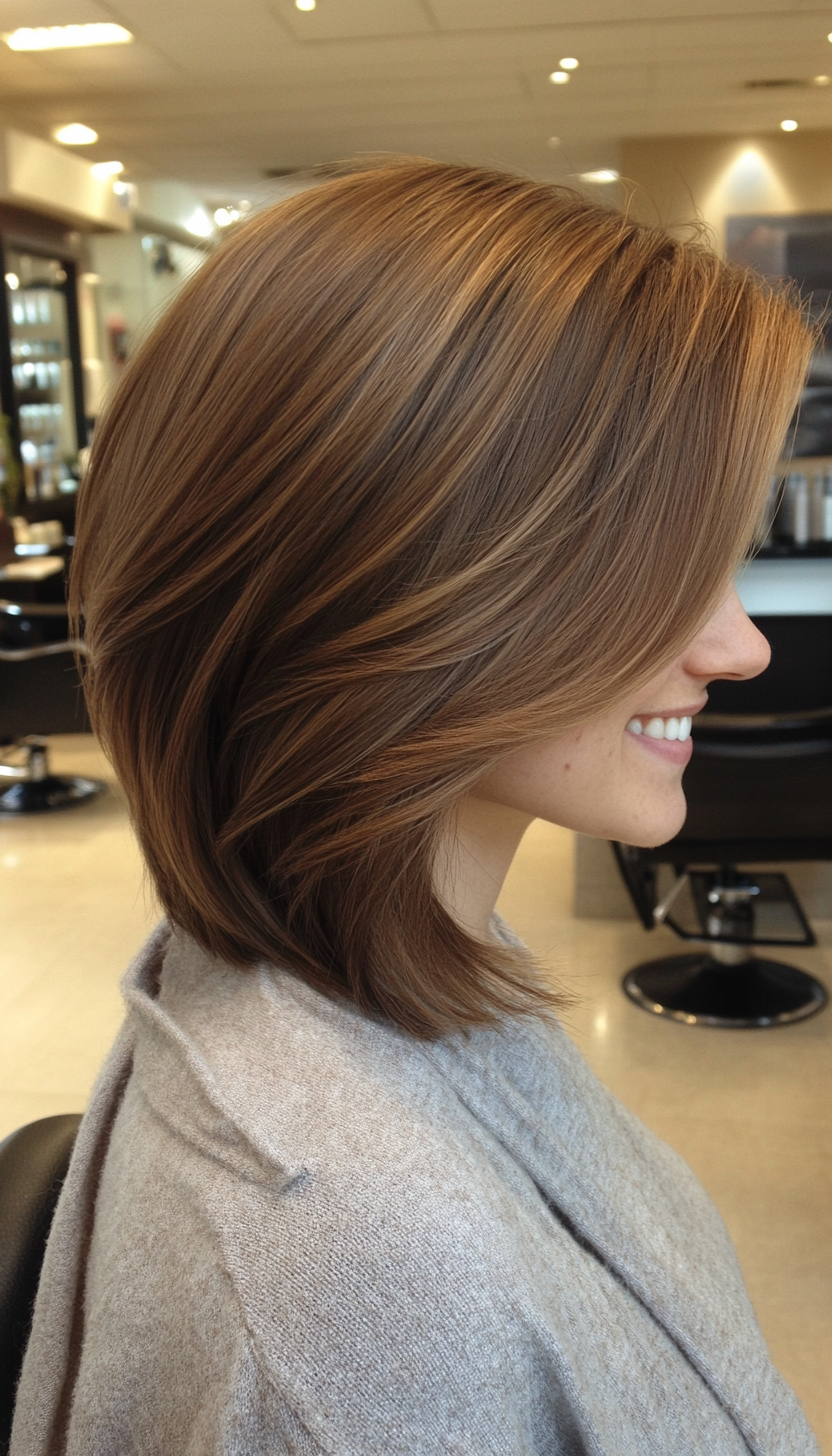 27. Soft C-Cut in Almond Brown (Hairstyles For Thin Straight Hair) - Hairstyles For Thin Straight Hair