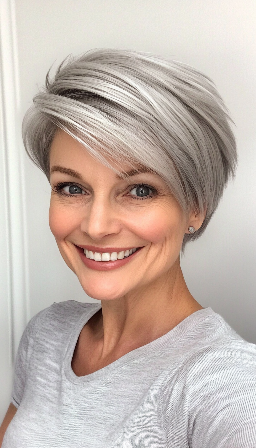 1. Silver Pixie with Feathered Layers (Short Hairstyles For Women Over 60) - Short Hairstyles For Women Over 60