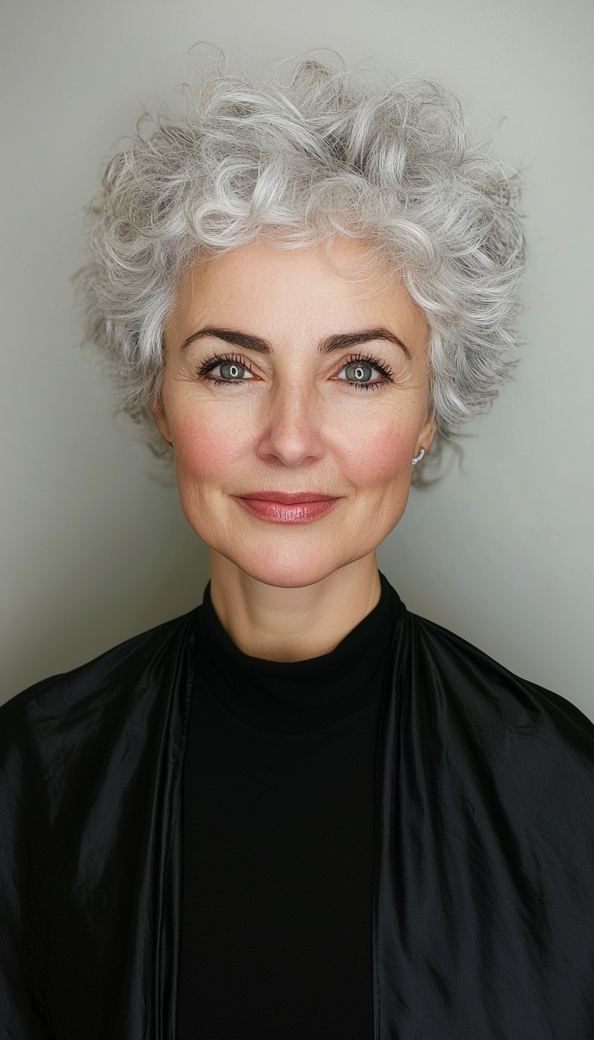 18. Silver Fox Curly Crop (Short Hairstyles For Women Over 60) - Short Hairstyles For Women Over 60
