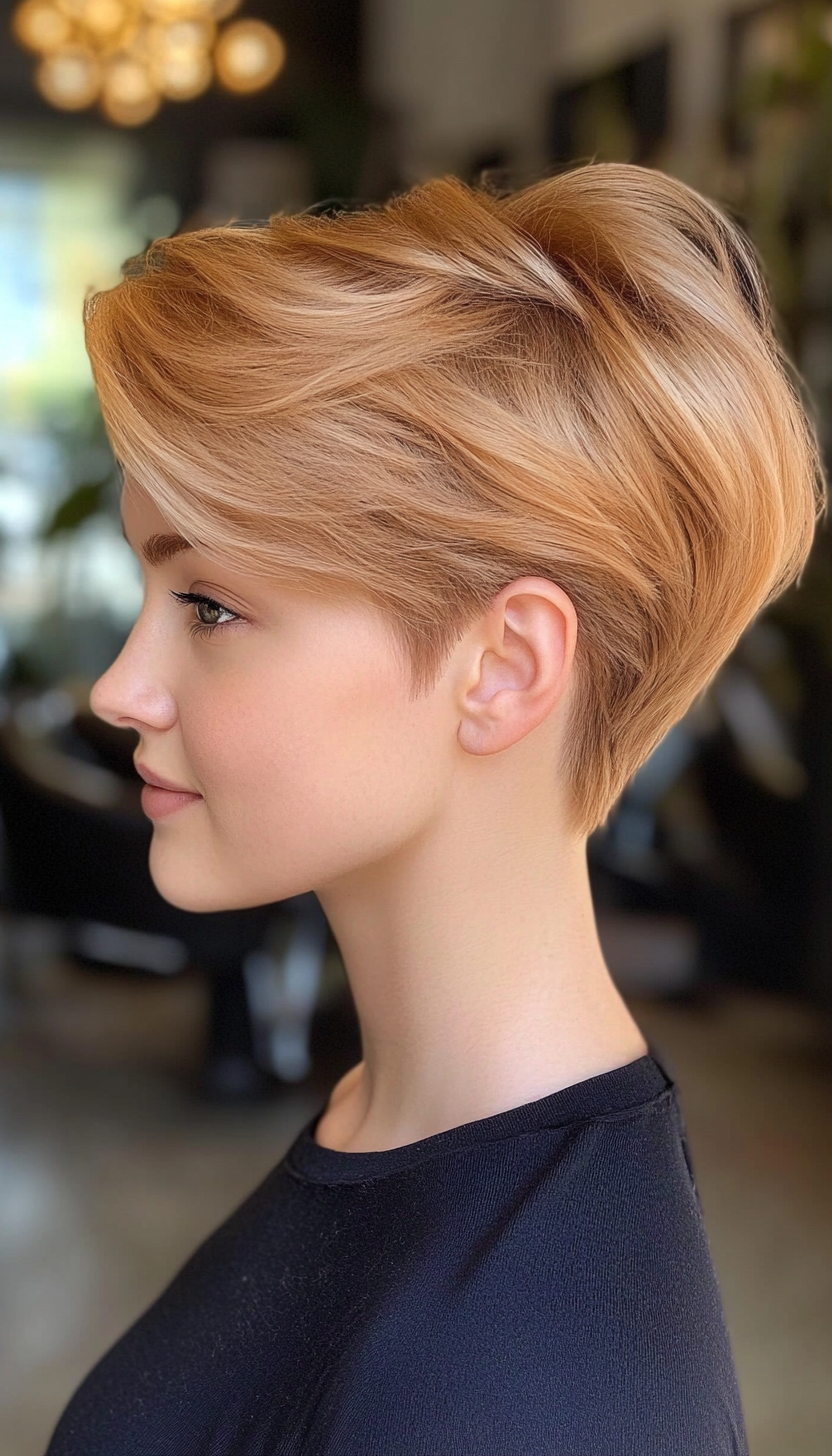 5. Tapered Pixie in Honey Blonde (Long Pixie Cuts) - Long Pixie Cuts