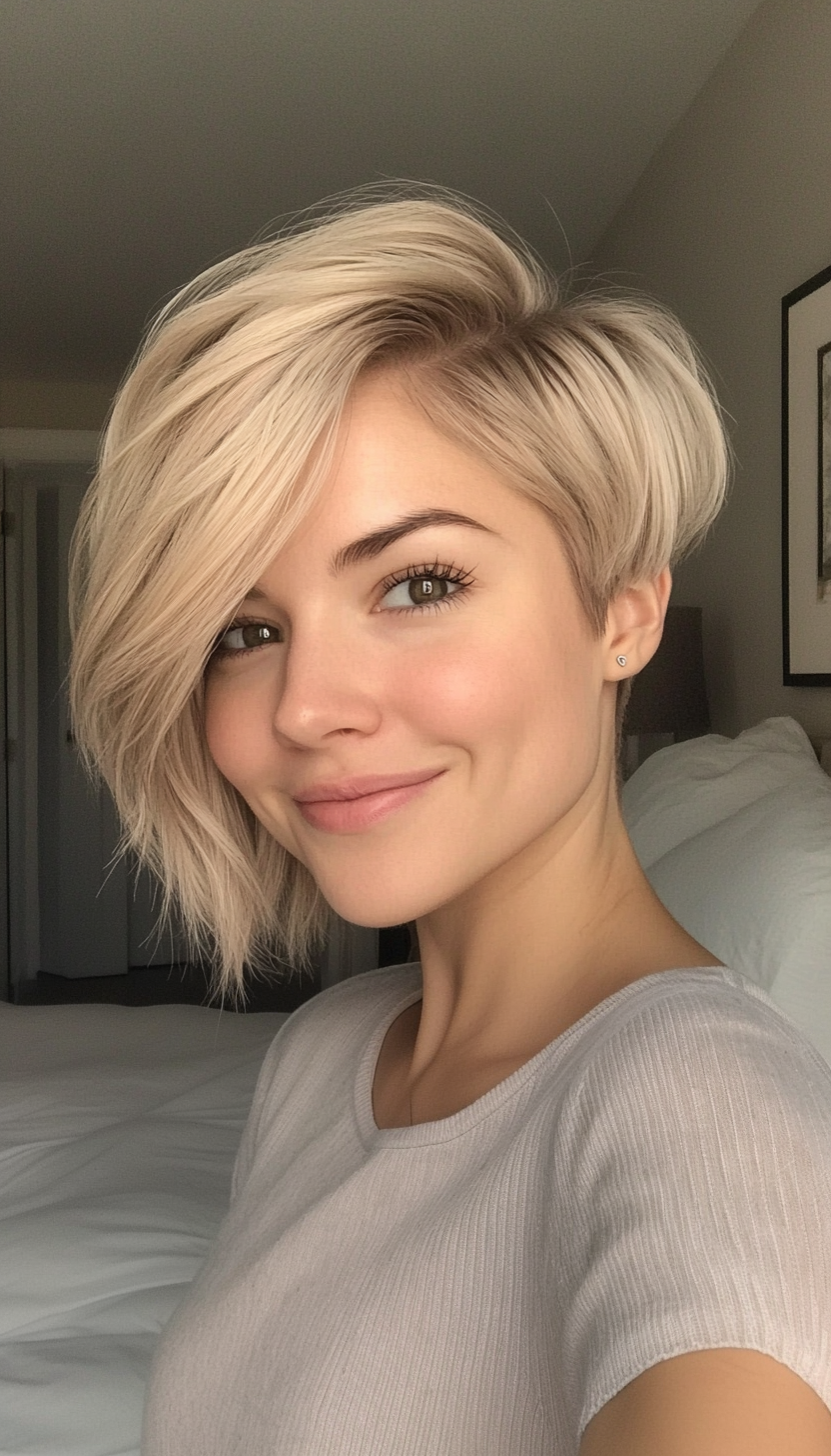 8. Asymmetrical Pixie in Sandy Blonde (Long Pixie Cuts) - Long Pixie Cuts