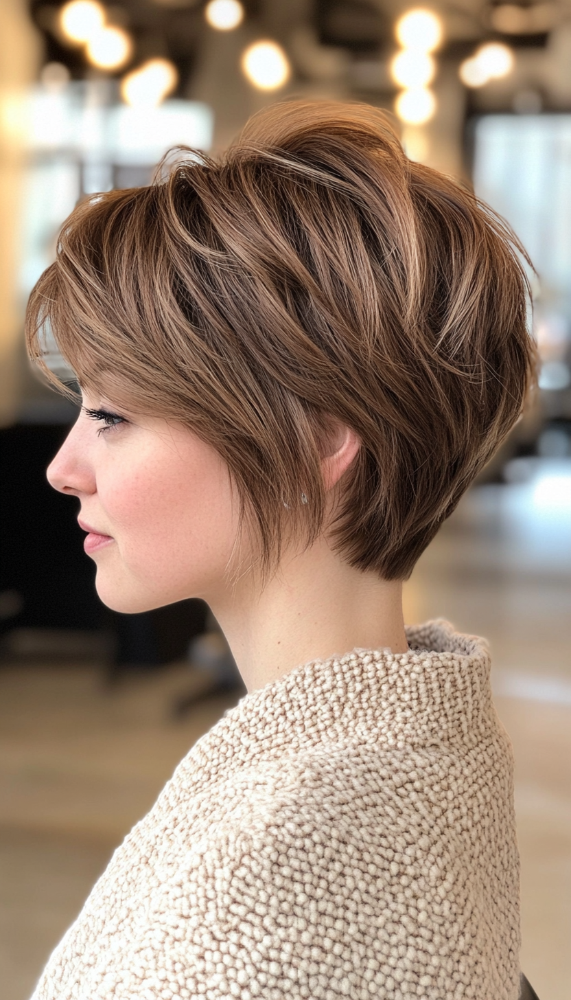 10. Shaggy Pixie in Light Chestnut Brown (Long Pixie Cuts) - Long Pixie Cuts