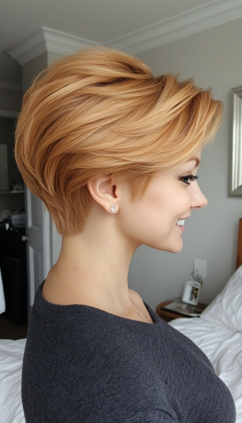 20. Swept-Back Pixie in Soft Golden Blonde (Long Pixie Cuts) - Long Pixie Cuts