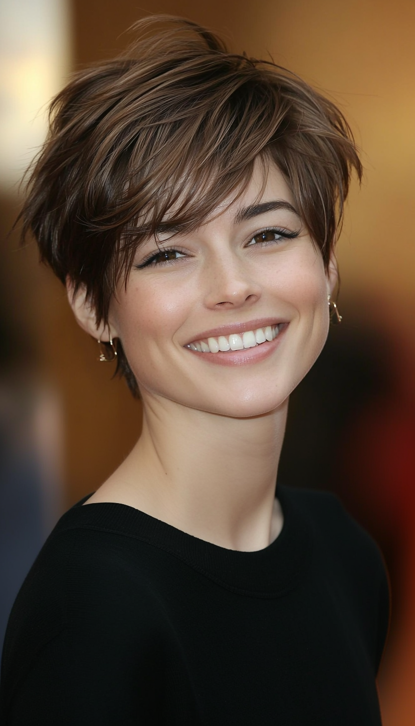 21. Piecey Pixie in Neutral Brown (Long Pixie Cuts) - Long Pixie Cuts