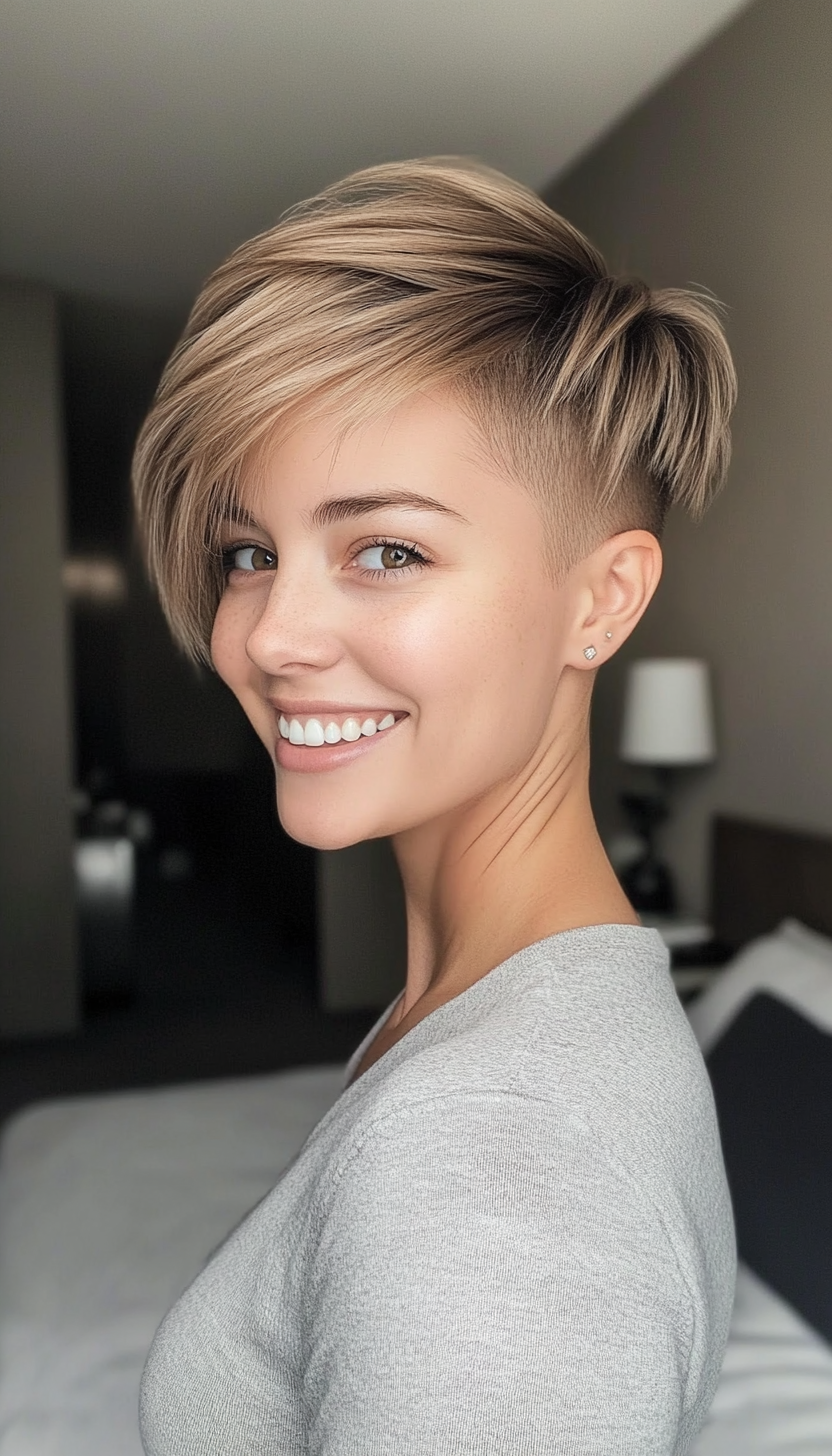 27. Layered Pixie with Soft Undercut in Ashy Light Brown (Long Pixie Cuts) - Long Pixie Cuts