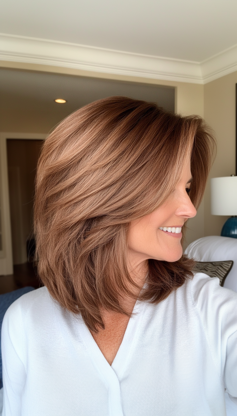 2. Soft Shag in Chestnut Brown (Medium Length Hairstyles For Women Over 50) - Medium Length Hairstyles For Women Over 50
