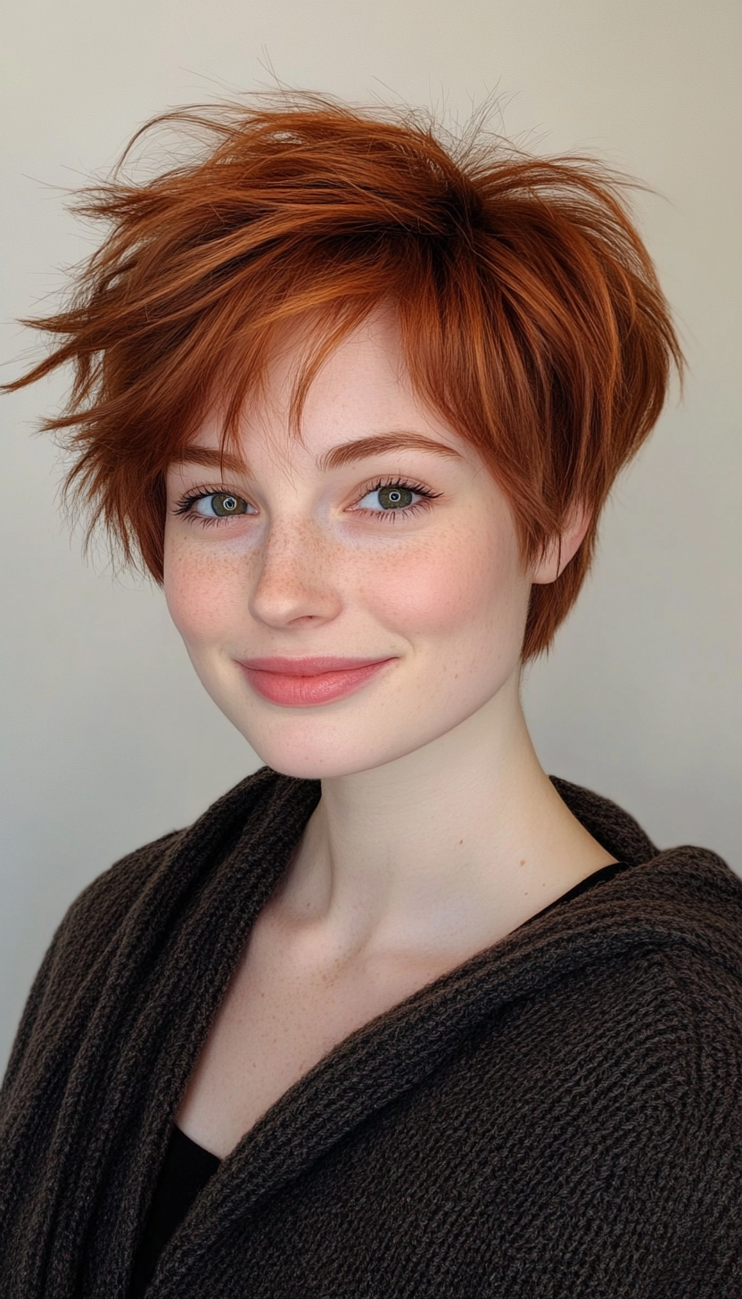 6. Textured Mini Shag in Rich Auburn (Short Grunge Haircuts) - Short Grunge Haircuts
