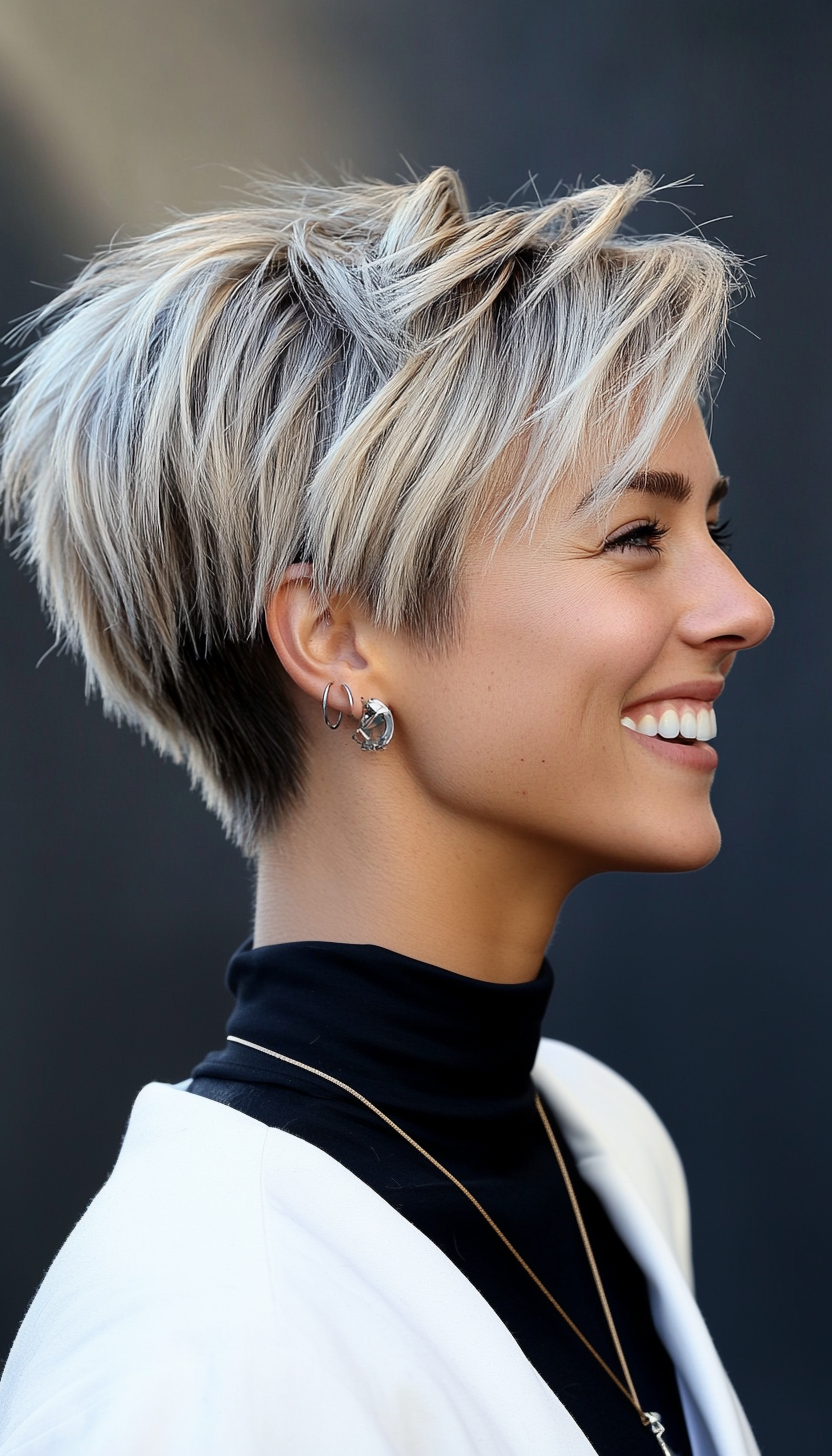 12. Short Choppy Wolf Cut in Ash Blonde (Short Grunge Haircuts) - Short Grunge Haircuts