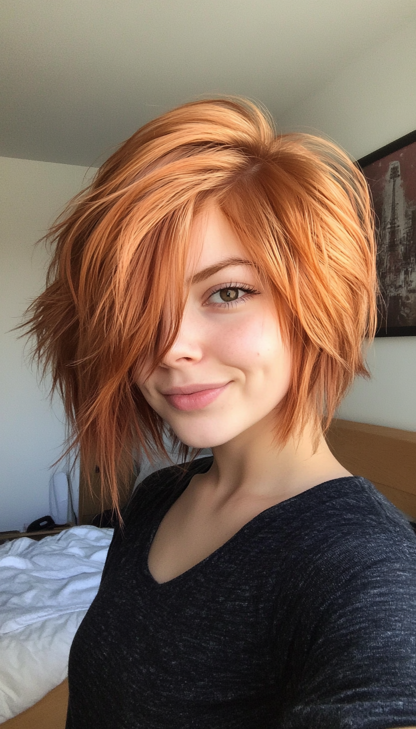 17. Short Shag Mullet in Copper Red (Short Grunge Haircuts) - Short Grunge Haircuts