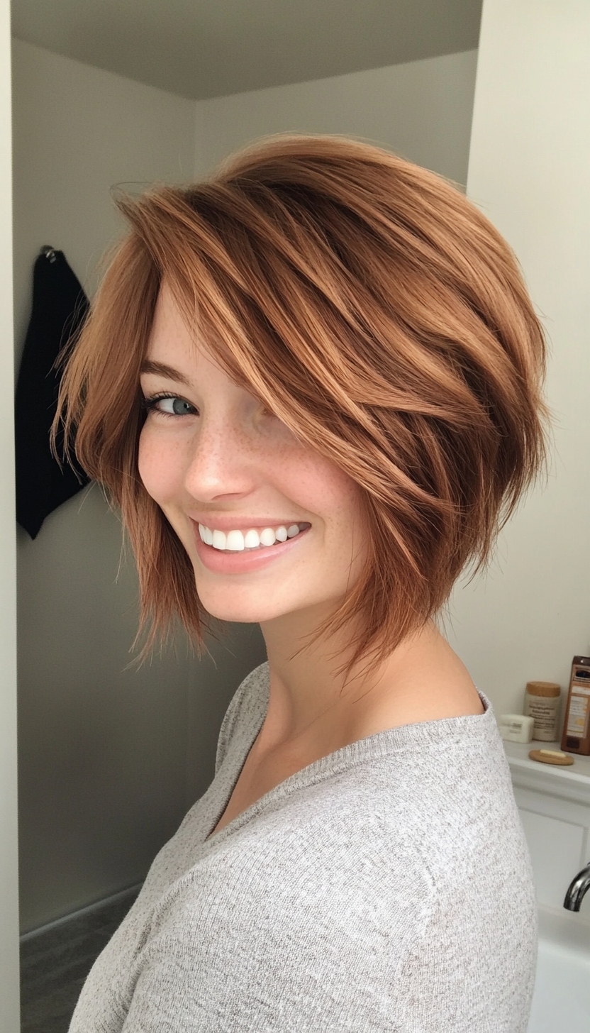 20. Razored Shag Bob in Warm Chestnut (Short Grunge Haircuts) - Short Grunge Haircuts