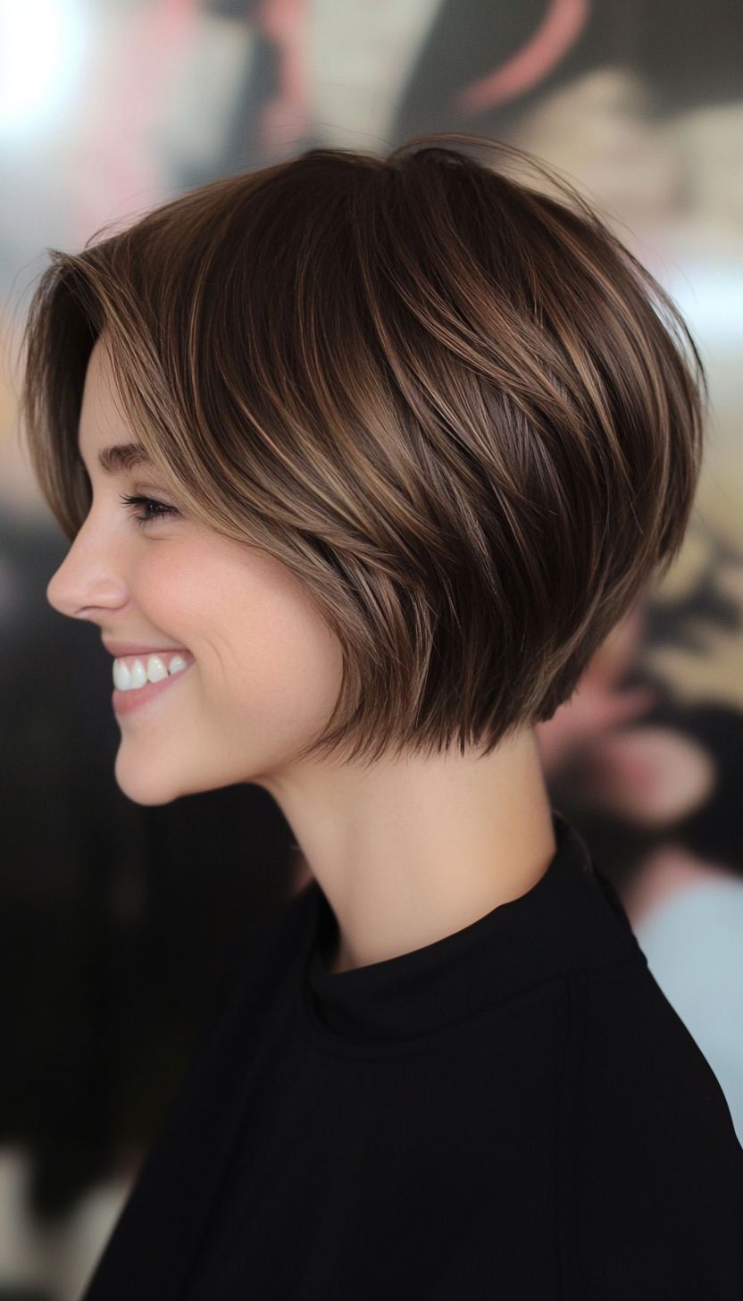 21. Mini Wolf Bob in Cool Mocha Brown (Short Grunge Haircuts) - Short Grunge Haircuts