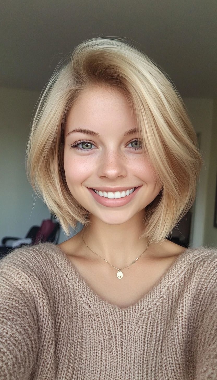 5. Golden Blonde Blunt Bob (Bob Hairstyles For Thin Hair) - Bob Hairstyles For Thin Hair