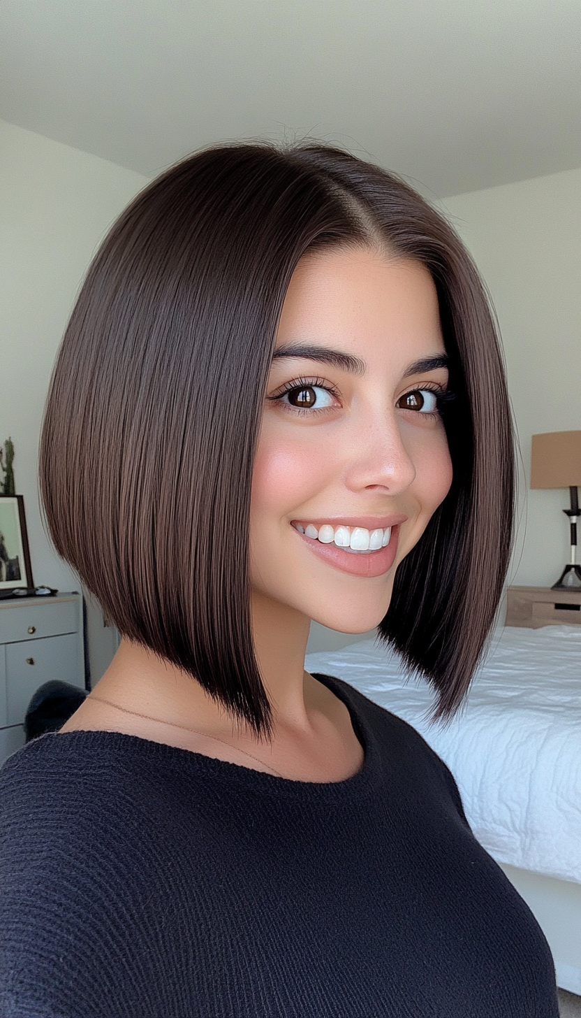 7. Elegant Espresso A-Line Bob (Bob Hairstyles For Thin Hair) - Bob Hairstyles For Thin Hair