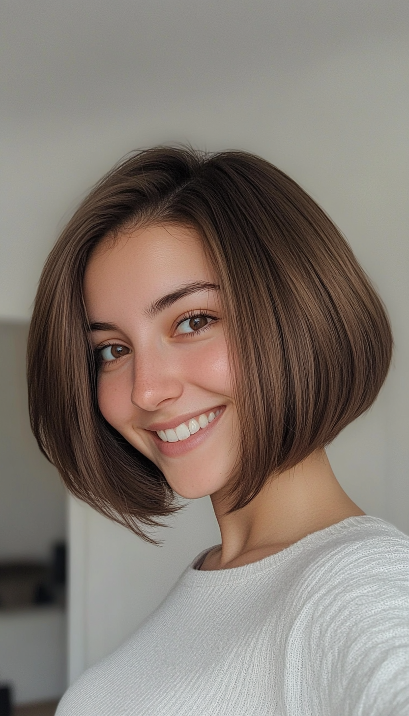 11. Rounded Mocha Brown Bob (Bob Hairstyles For Thin Hair) - Bob Hairstyles For Thin Hair