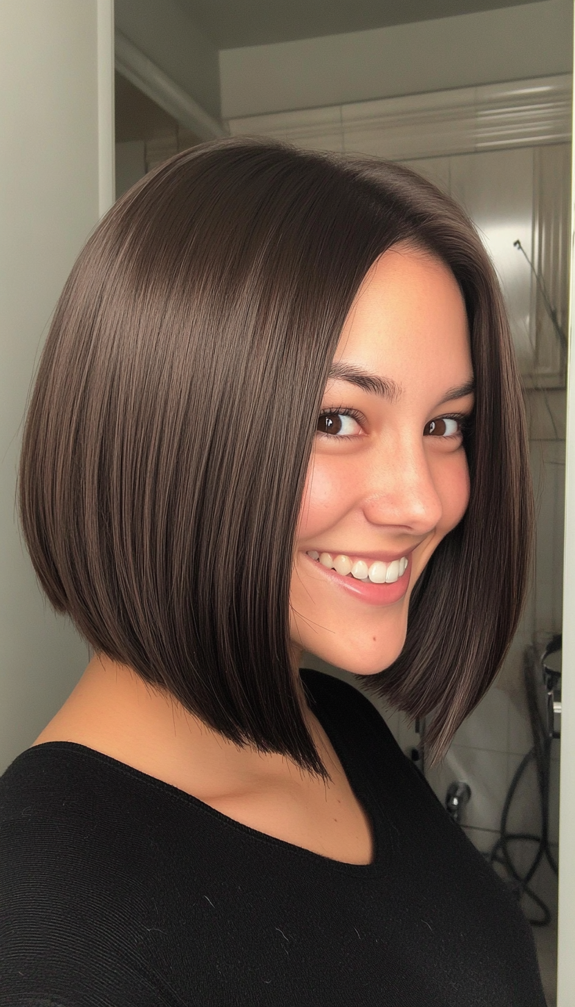 14. Dark Chocolate Chin-Length Bob (Bob Hairstyles For Thin Hair) - Bob Hairstyles For Thin Hair