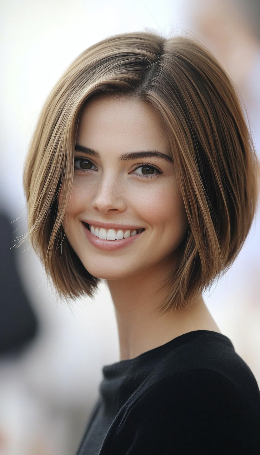 17. Cool-Toned Light Brown Bob with Soft Layers (Bob Hairstyles For Thin Hair) - Bob Hairstyles For Thin Hair