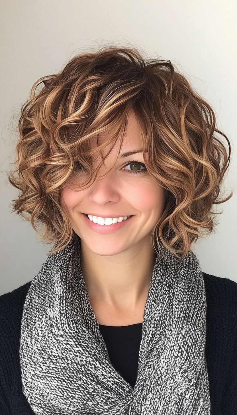 9. Curly Maple Bob (Short Shaggy Bob Hairstyles) - Short Shaggy Bob Hairstyles