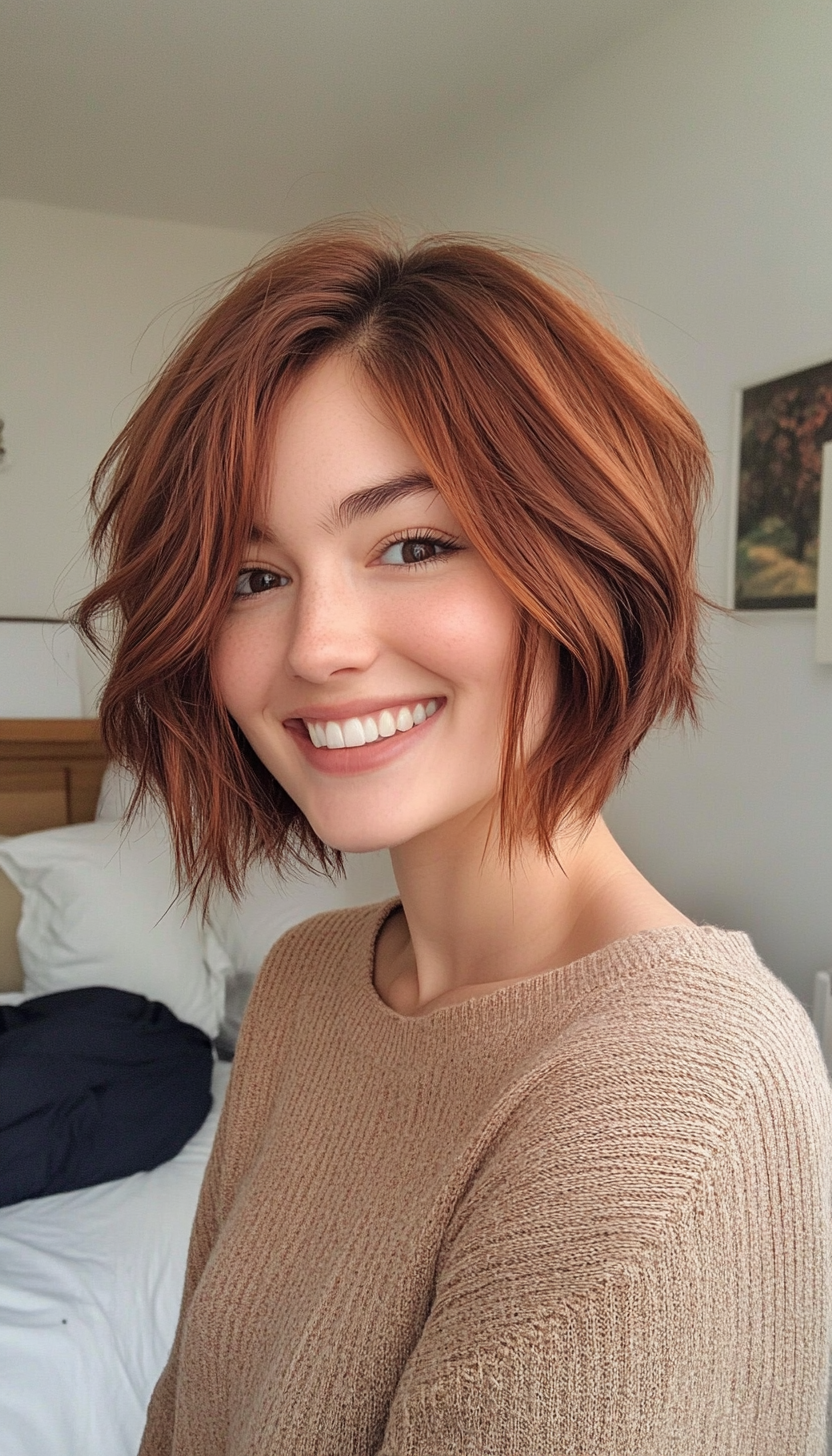12. Subtle Auburn Shag (Short Shaggy Bob Hairstyles) - Short Shaggy Bob Hairstyles