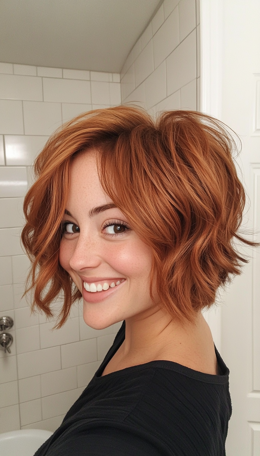 20. Soft Cinnamon Shag (Short Shaggy Bob Hairstyles) - Short Shaggy Bob Hairstyles