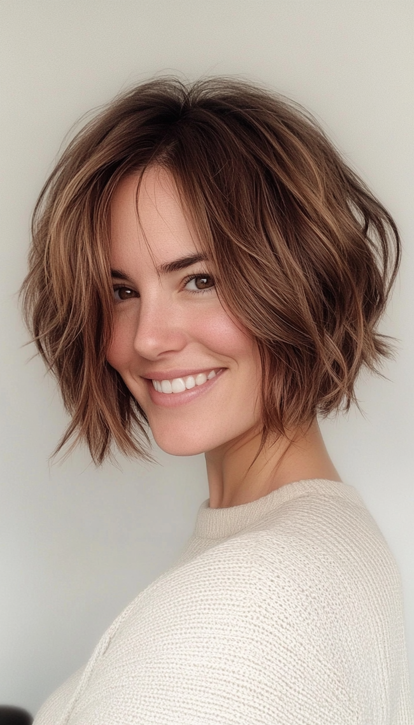 25. Warm Hazelnut Shag (Short Shaggy Bob Hairstyles) - Short Shaggy Bob Hairstyles