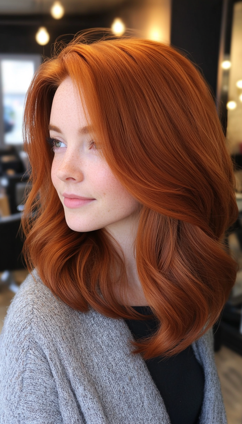 9. Soft U-Cut in Warm Auburn (Medium Length Hairstyles For Thin Hair) - Medium Length Hairstyles For Thin Hair