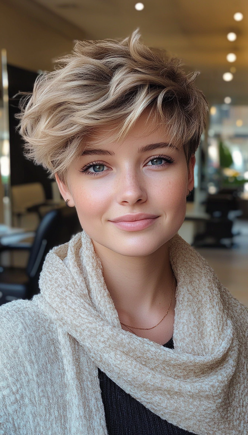 3. Softly Tousled Pixie in Ash Blonde (Short Pixie Haircuts For Women) - Short Pixie Haircuts For Women