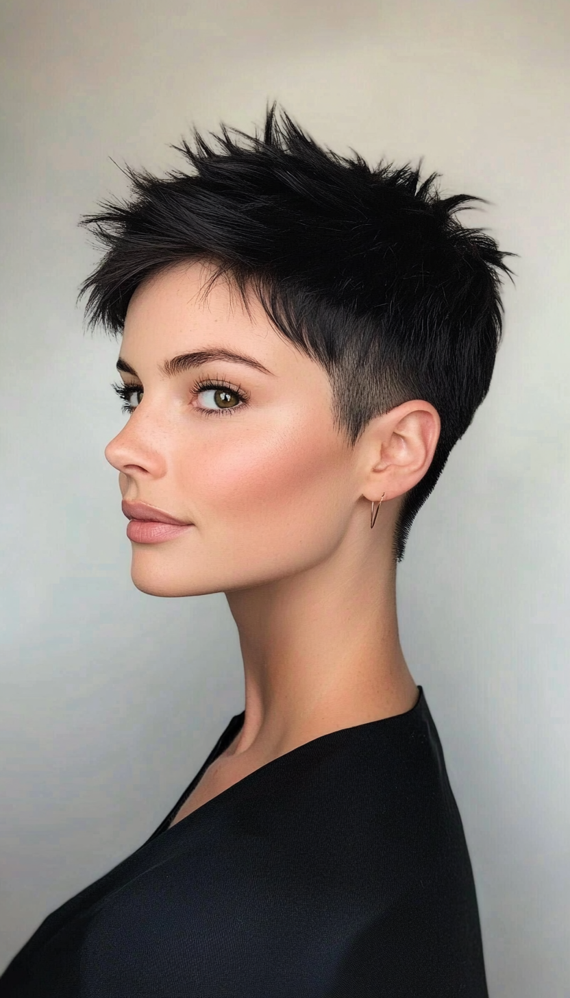 10. Undercut Pixie in Jet Black (Short Pixie Haircuts For Women) - Short Pixie Haircuts For Women