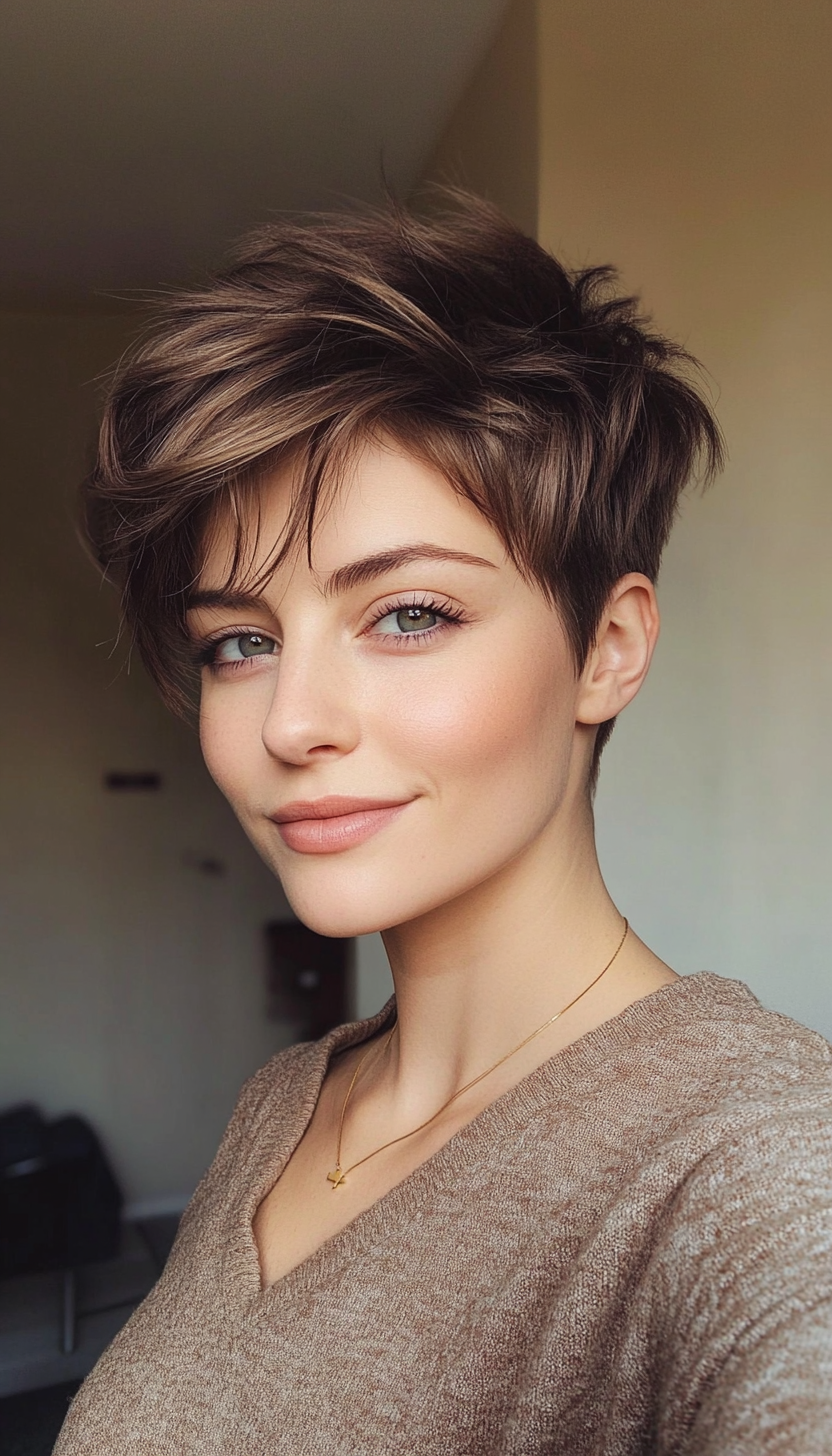 16. Boyish Pixie in Neutral Brown (Short Pixie Haircuts For Women) - Short Pixie Haircuts For Women
