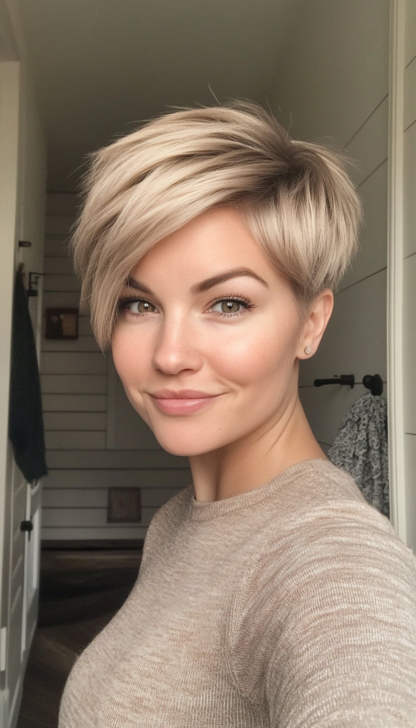 24. Grown-Out Pixie in Soft Beige Blonde (Short Pixie Haircuts For Women) - Short Pixie Haircuts For Women