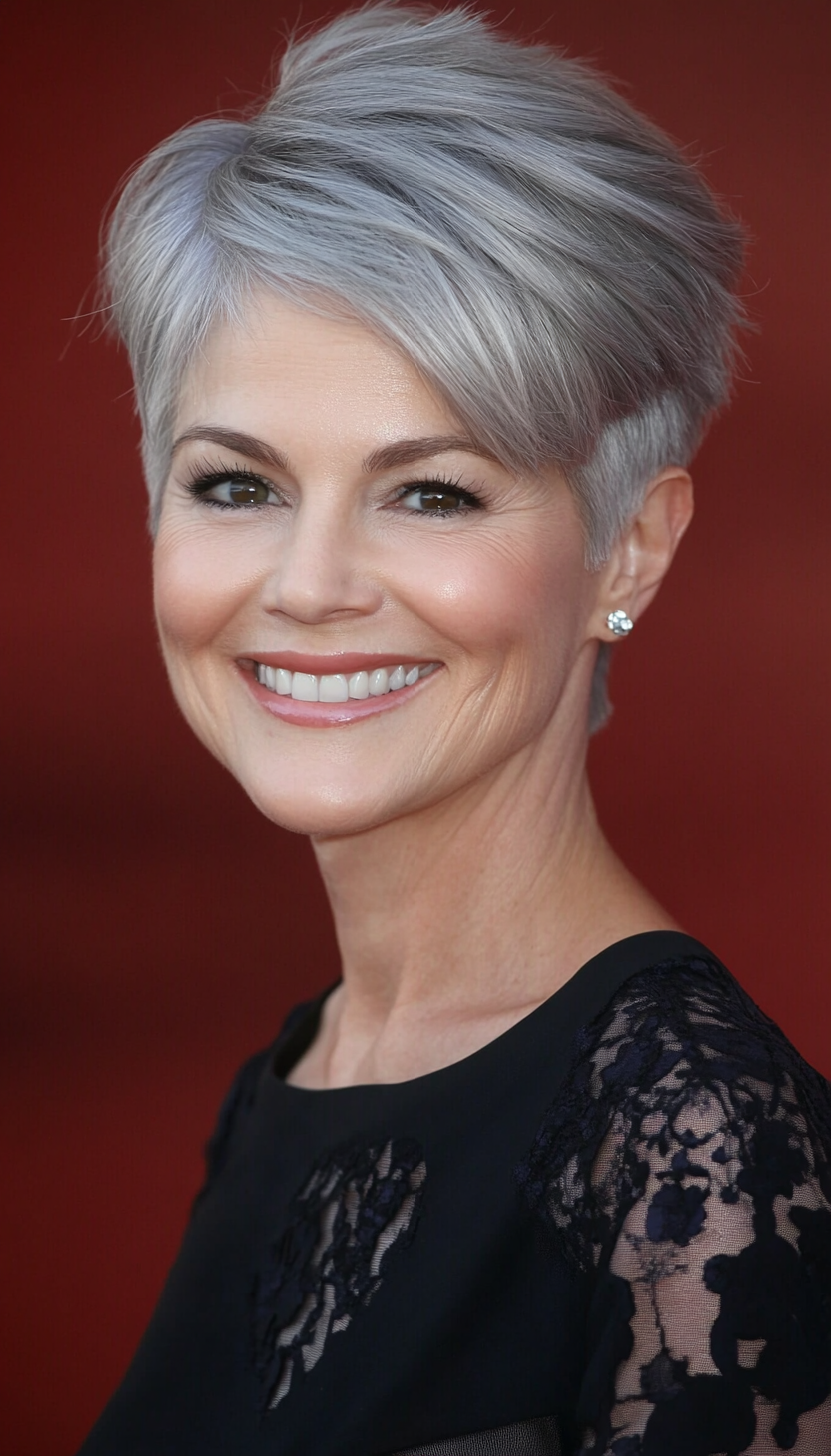 1. Classic Silver Pixie (Short Hairstyles For Older Women With Fine Hair) - Short Hairstyles For Older Women With Fine Hair