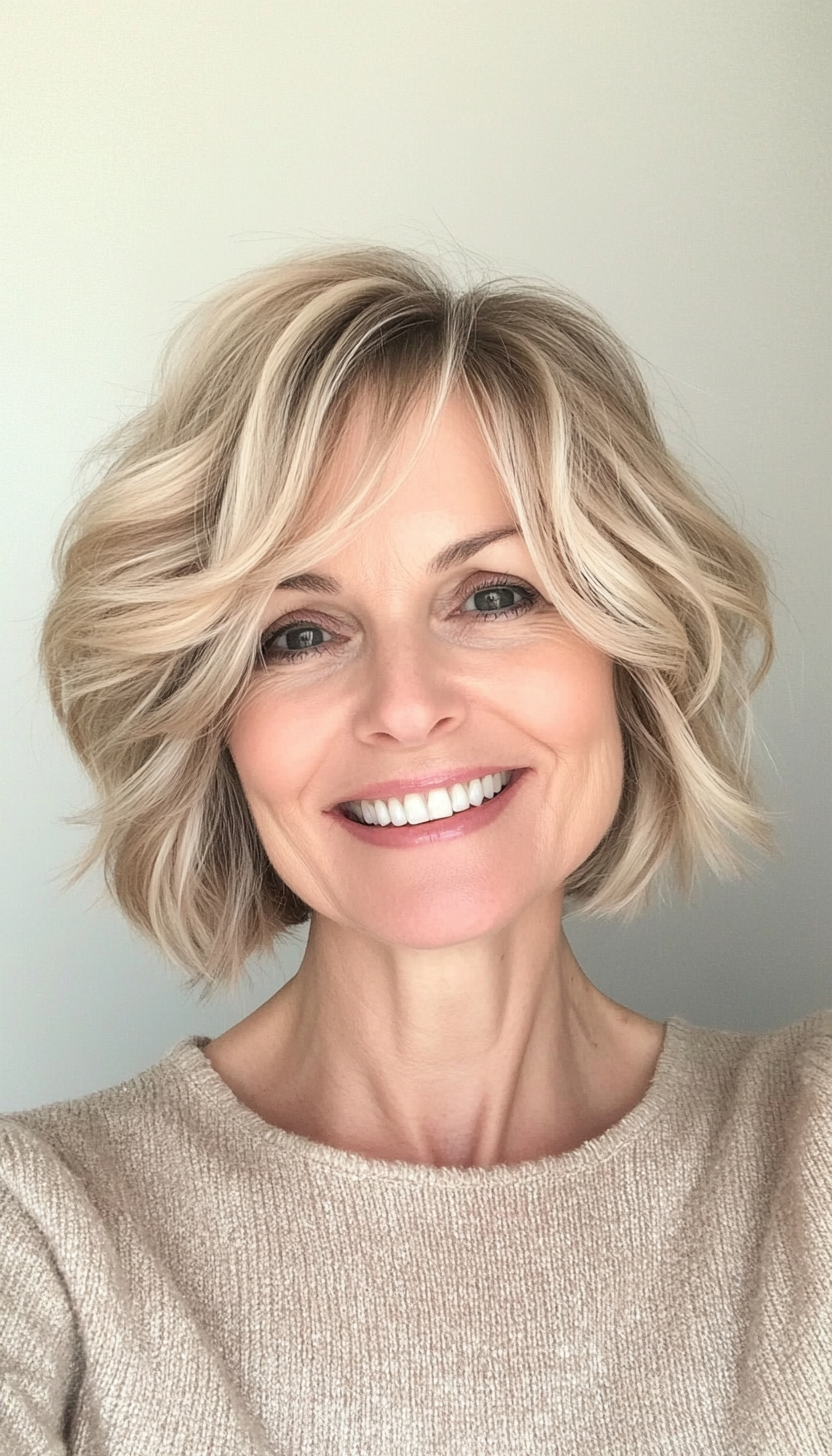 4. Honey Blonde Textured Bob (Short Hairstyles For Older Women With Fine Hair) - Short Hairstyles For Older Women With Fine Hair