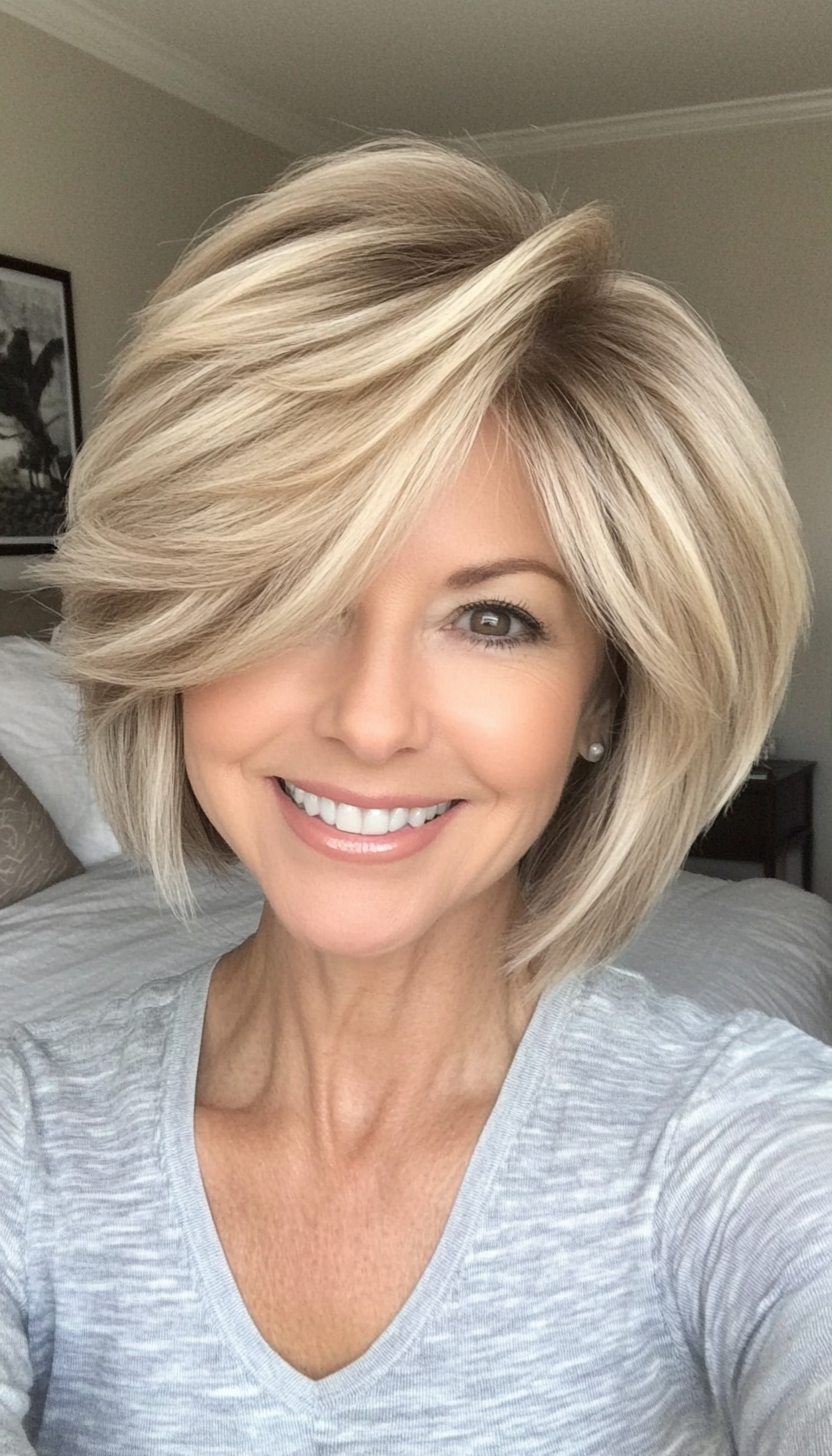 14. Short Sandy Blonde Shag (Short Hairstyles For Older Women With Fine Hair) - Short Hairstyles For Older Women With Fine Hair
