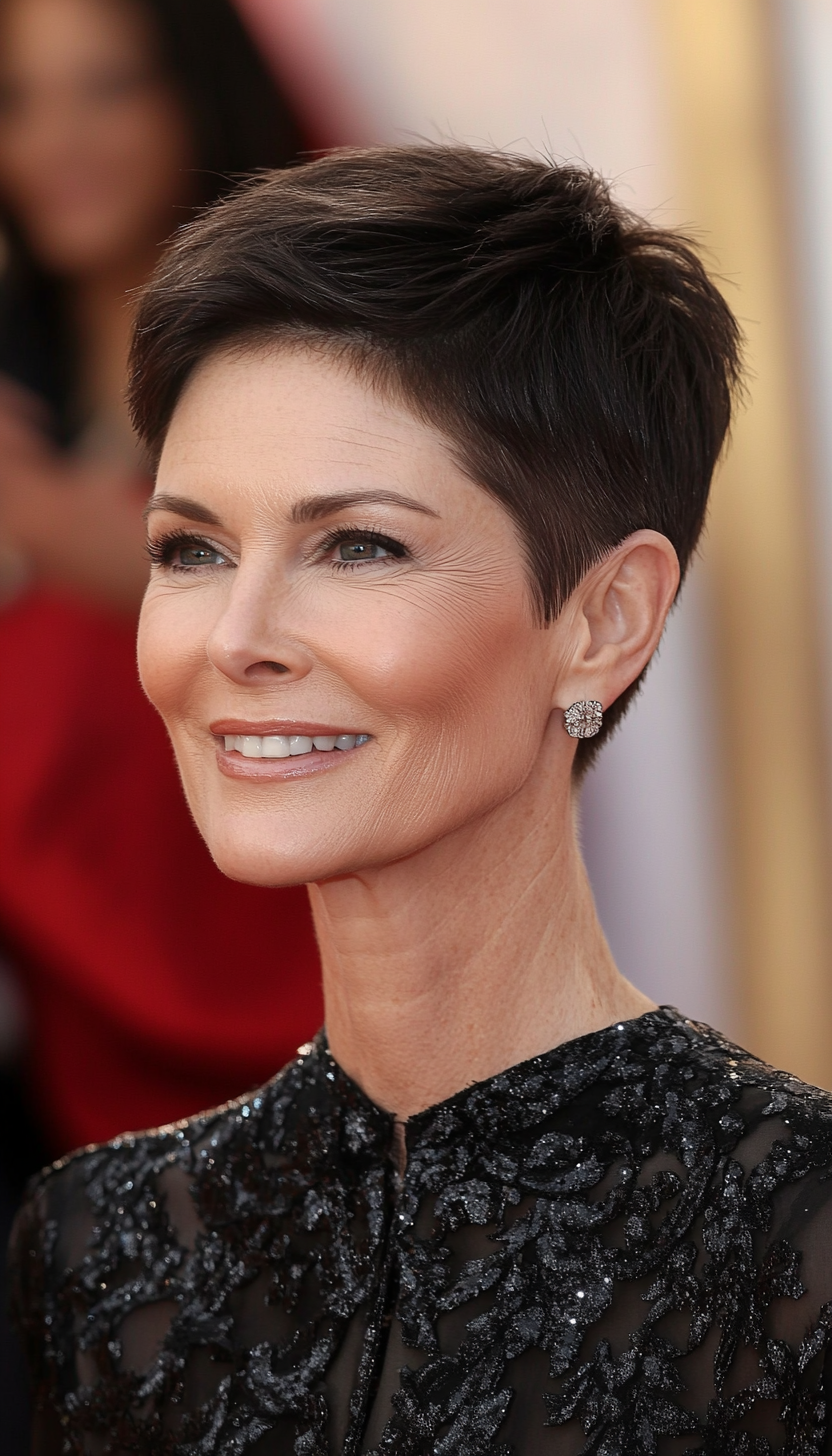 25. Dark Espresso Sleek Crop (Short Hairstyles For Older Women With Fine Hair) - Short Hairstyles For Older Women With Fine Hair
