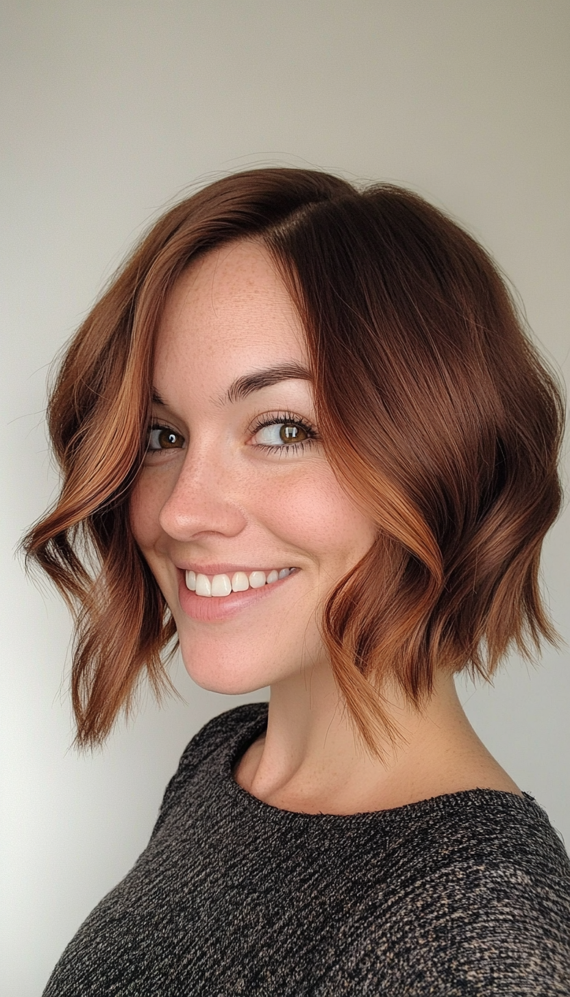 19. Graduated Chestnut Ombre Bob (Inverted Bob Haircuts For Fine Hair) - Inverted Bob Haircuts For Fine Hair
