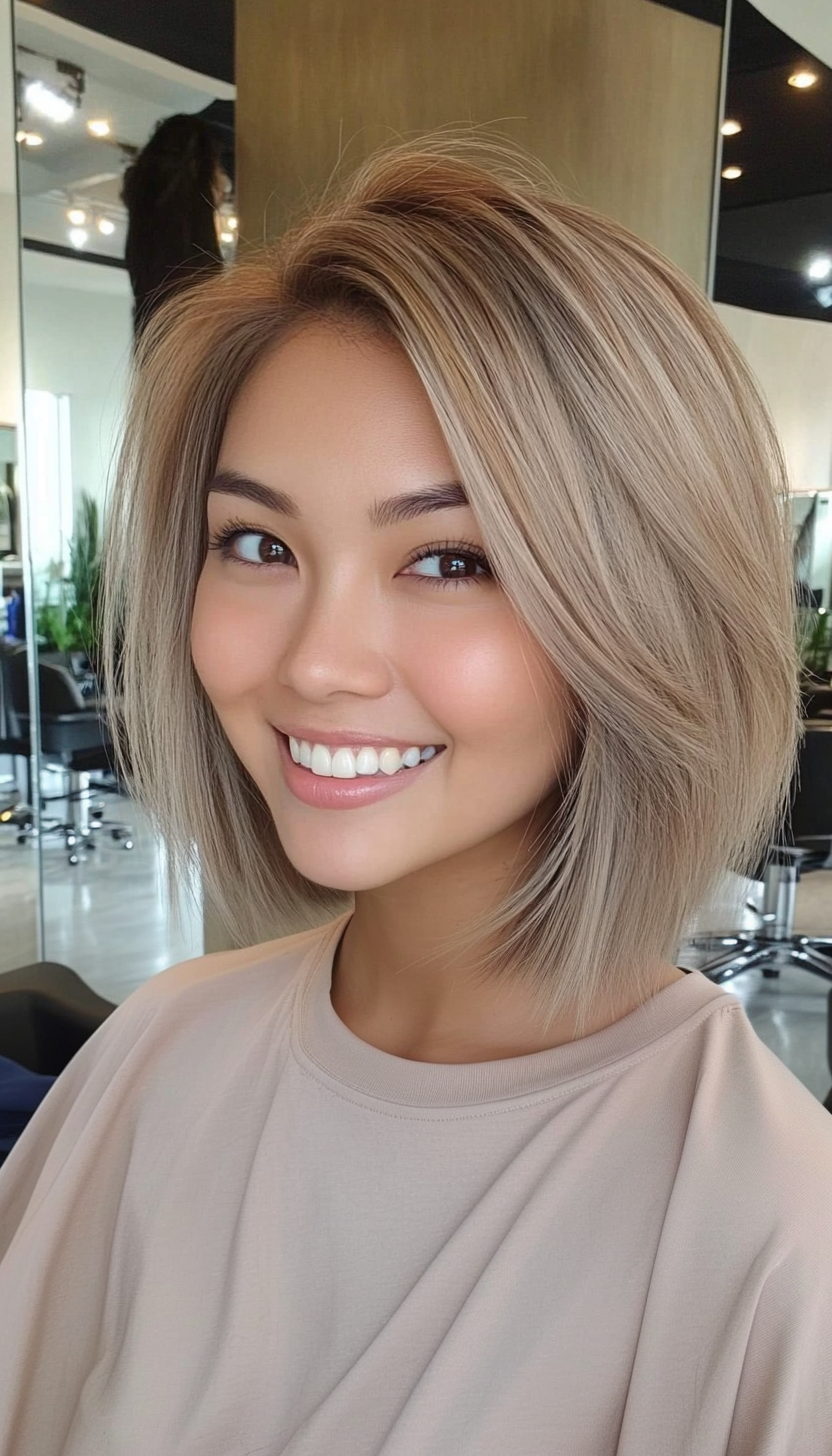 21. Choppy Ash Blonde Bob (Inverted Bob Haircuts For Fine Hair) - Inverted Bob Haircuts For Fine Hair