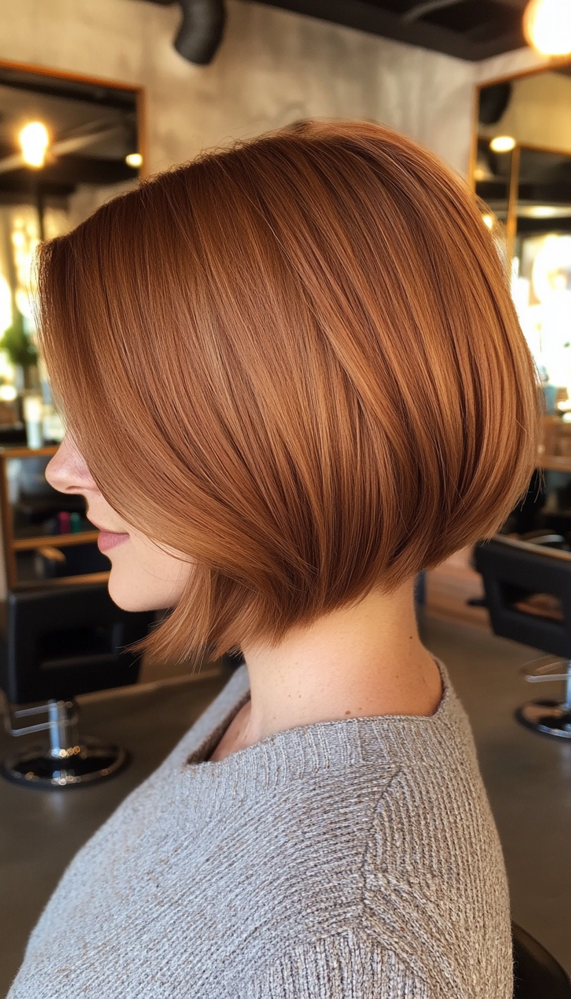 22. Short Cinnamon Spice Bob (Inverted Bob Haircuts For Fine Hair) - Inverted Bob Haircuts For Fine Hair