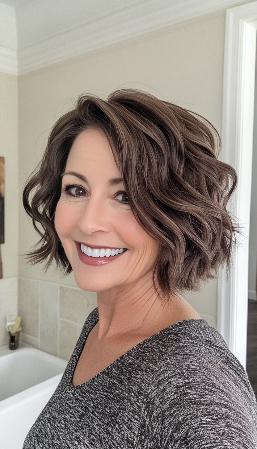 3. Wavy Crop in Deep Espresso (Short Hairstyles For Women Over 50) - Short Hairstyles For Women Over 50