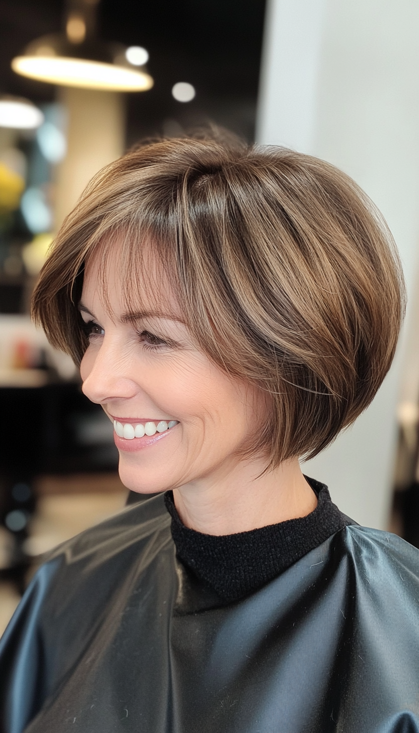 16. Softly Undercut Bob in Medium Ash Brown (Short Hairstyles For Women Over 50) - Short Hairstyles For Women Over 50