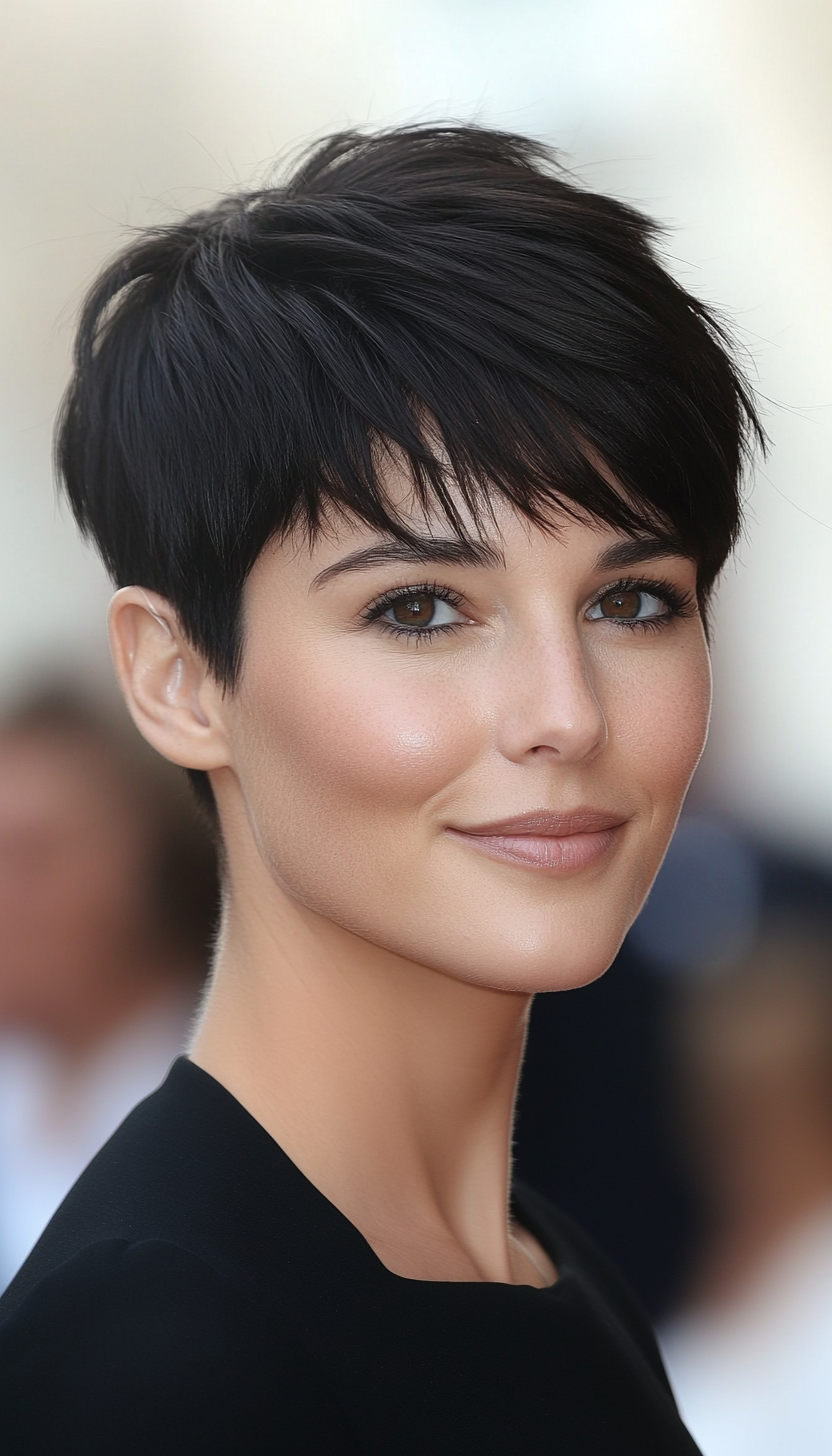 6. Tapered Crop in Classic Black (Short Hairstyles For Thin Hair) - Short Hairstyles For Thin Hair