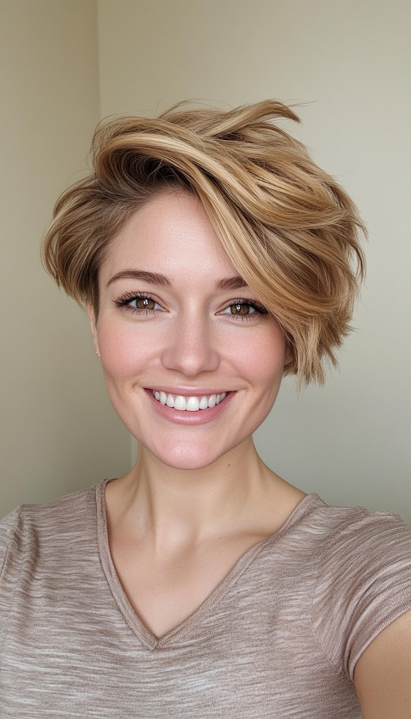 16. Tousled Crop in Honey Blonde (Short Hairstyles For Thin Hair) - Short Hairstyles For Thin Hair