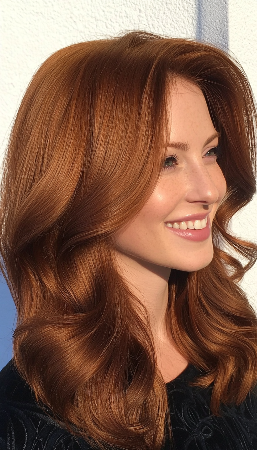 8. Face-Framing Layers in Deep Auburn (Medium Length Haircuts For Thick Hair) - Medium Length Haircuts For Thick Hair