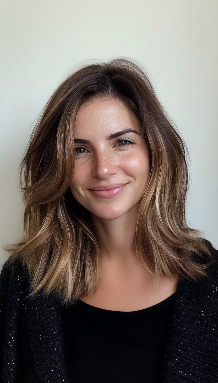 11. Airy Layers in Light Brown (Medium Length Haircuts For Thick Hair) - Medium Length Haircuts For Thick Hair