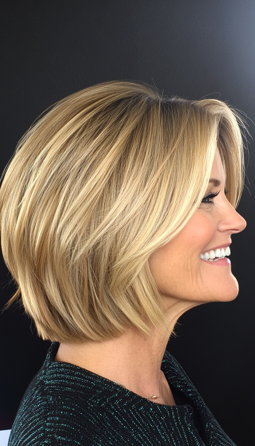 7. Golden Blonde Choppy Bob (Bob Haircuts For Older Women) - Bob Haircuts For Older Women