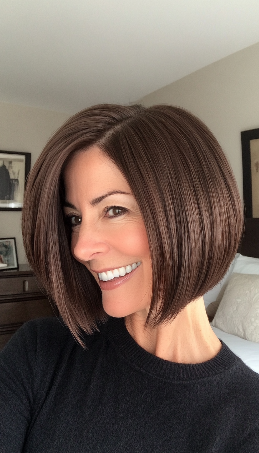 12. Espresso Razor-Cut Bob (Bob Haircuts For Older Women) - Bob Haircuts For Older Women