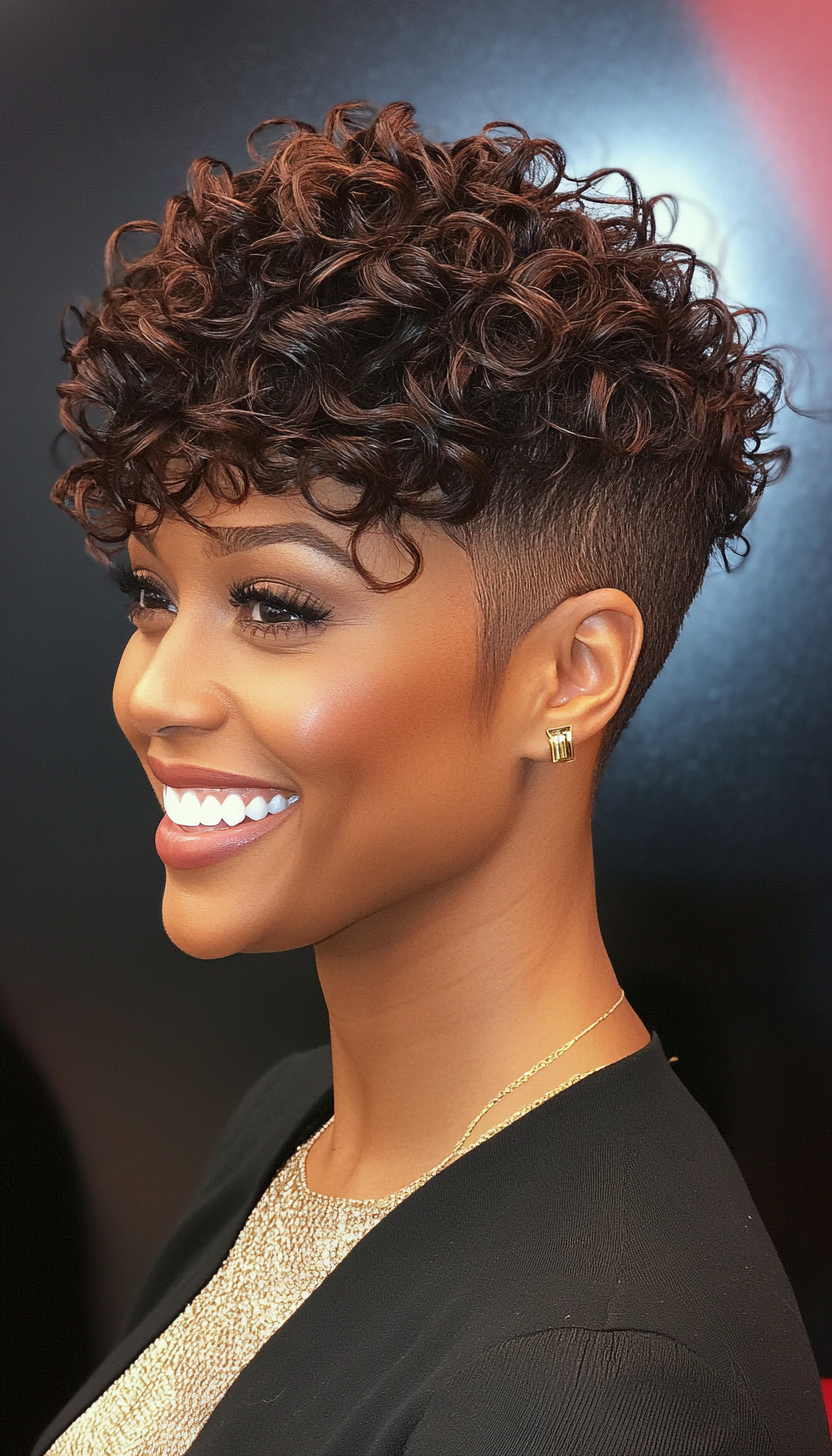 13. Tight Tapered Curls in Soft Walnut (Short Hairstyles For Black Women) - Short Hairstyles For Black Women
