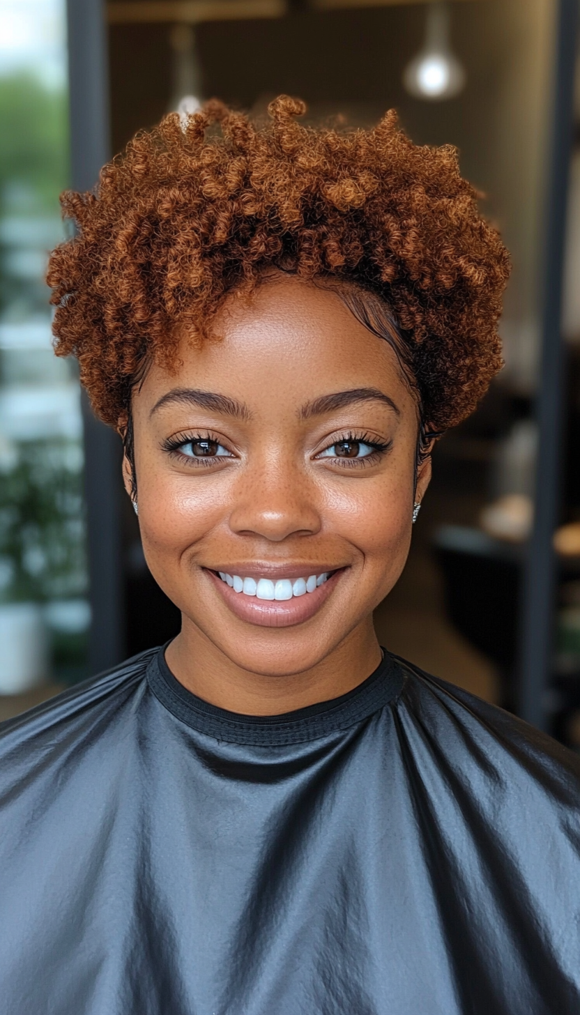 23. Kinky Cut in Honey Brown (Short Hairstyles For Black Women) - Short Hairstyles For Black Women