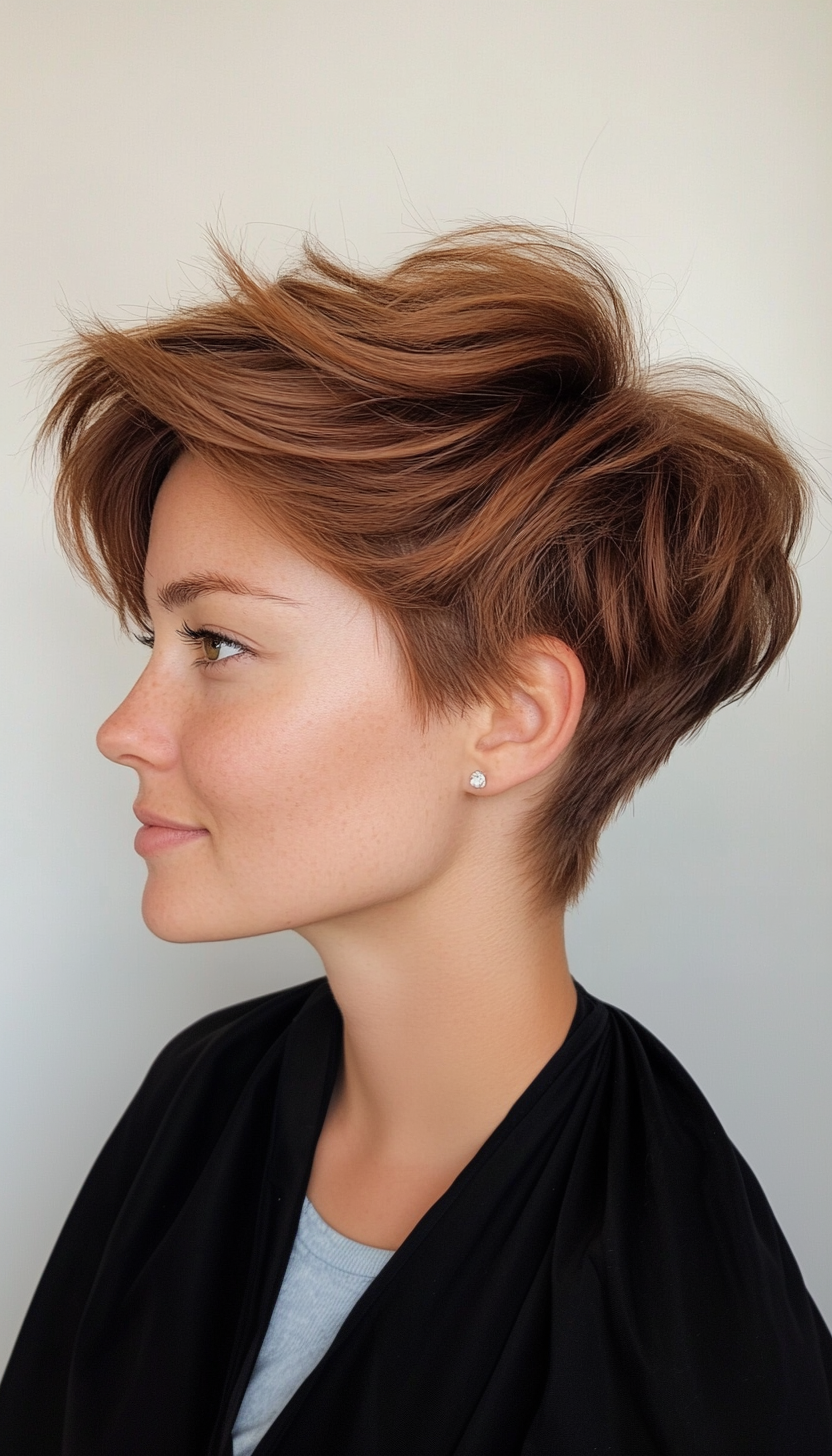 1. Feathered Chestnut Pixie (Funky Short Haircuts) - Funky Short Haircuts