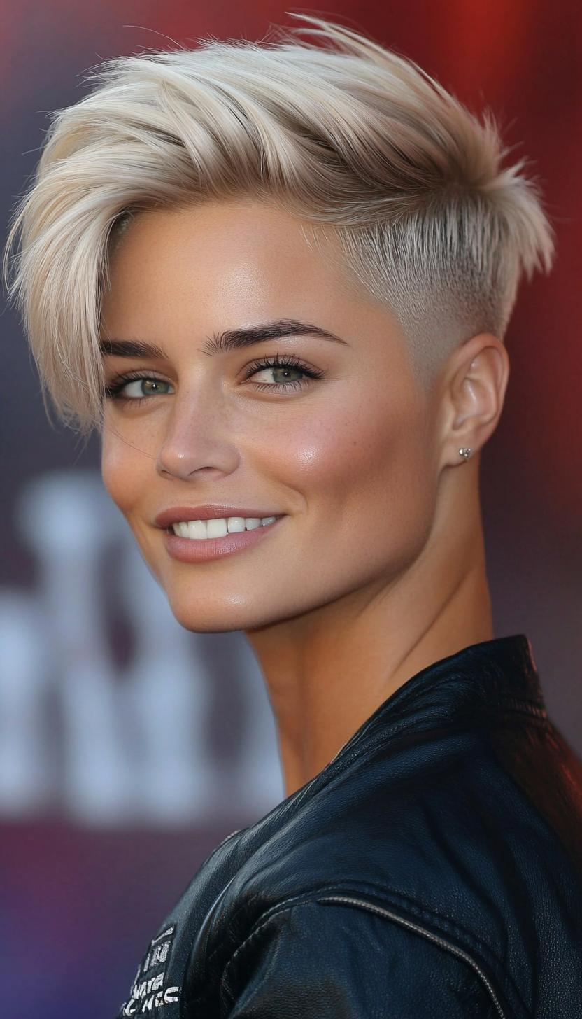 2. Ash Blonde Undercut Crop (Funky Short Haircuts) - Funky Short Haircuts